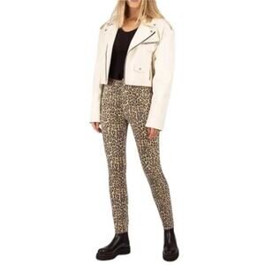 R13 Tyler High Rise Skinny Jeans Leopard Print Boho Old Money Womens 26